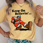 Keep On Believin', Santa, Trucking, Retro, Christmas, Comfort Colors, Tshirt