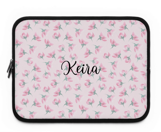 Customizable: Floral Laptop Sleeve - Cute Tech Accessory, Perfect for Gifts, Back to School, College Work, Home Office