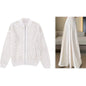 Open Knit Zip-Up Bomber Jacket