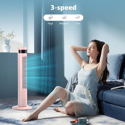 85° Oscillating Bladeless Tower Fan with 24ft/s Velocity