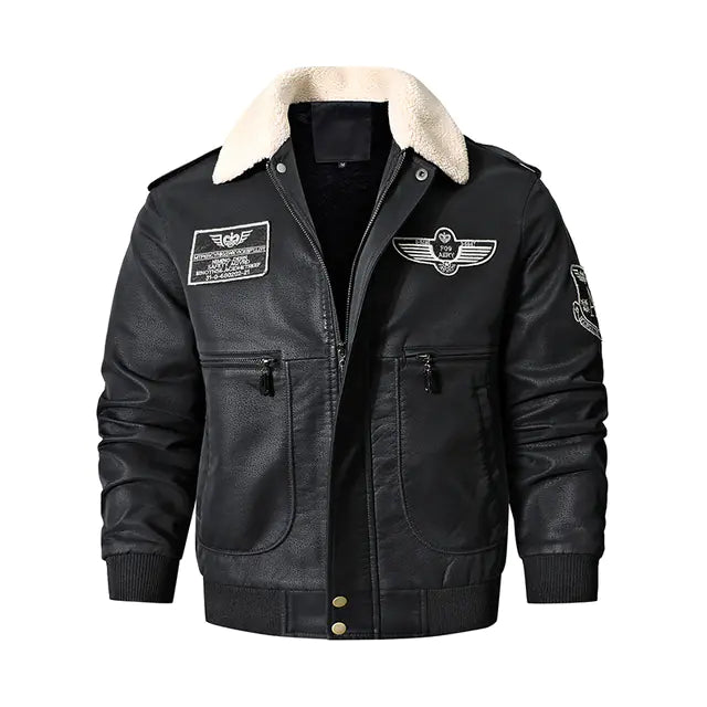 Men's Vintage Brown Bomber Leather Jacket for Winter