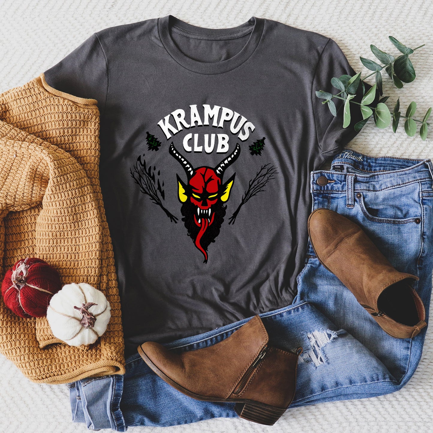 Krampus Club, Stranger, Christmas, Naughty Super Soft Tees
