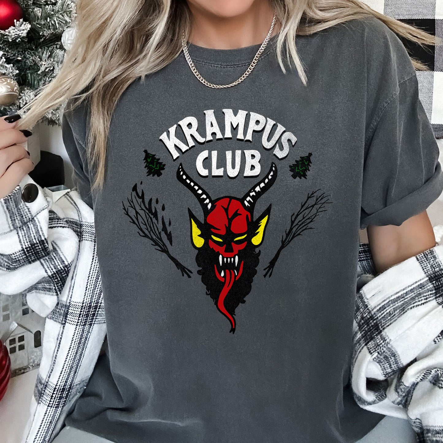 Krampus Club, Stranger, Christmas, Naughty, Comfort Colors, Tshirt
