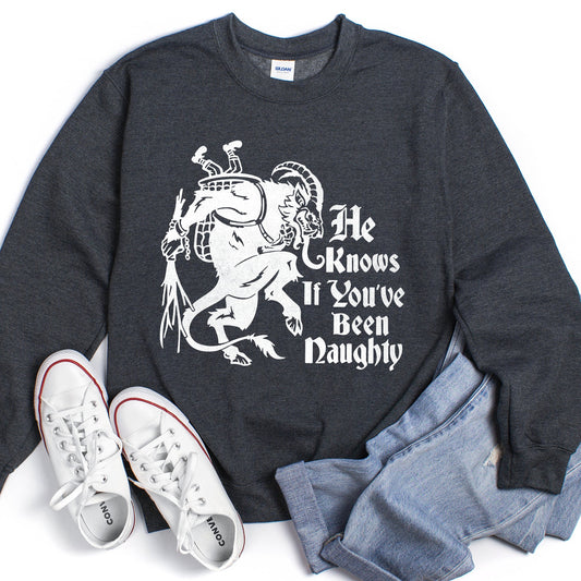 Krampus, Naughty, Santa Christmas Sweatshirt