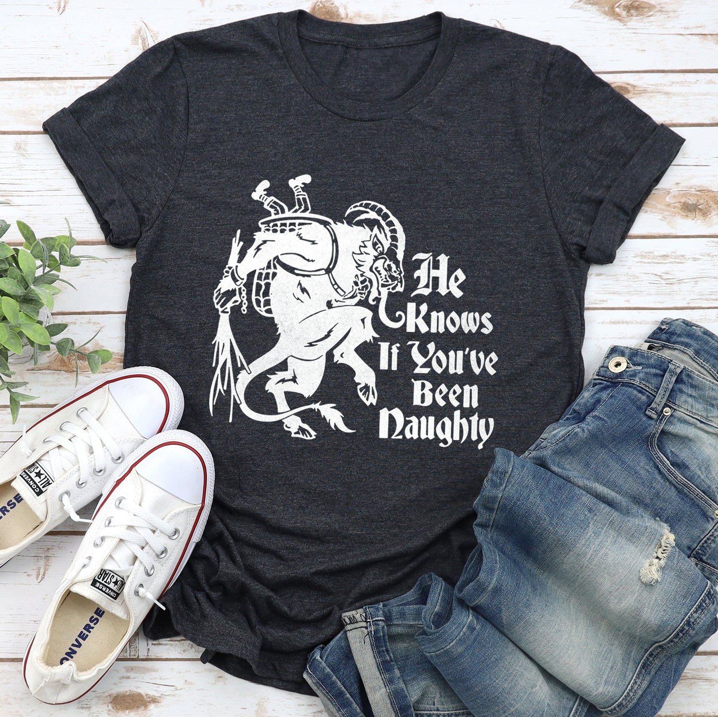 Krampus, Naughty, Santa, Christmas, Nice Super Soft Tshirt