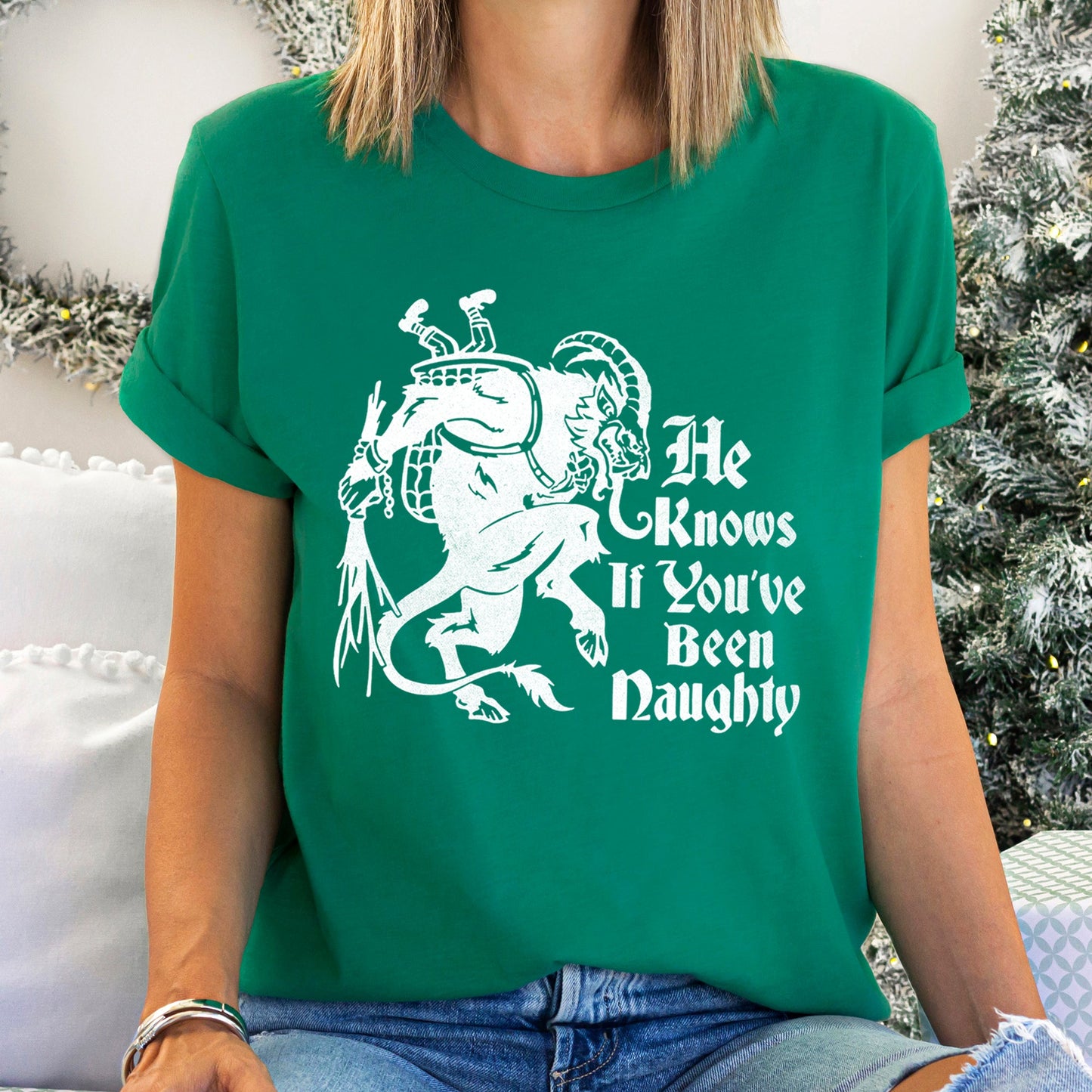 Krampus, Naughty, Santa, Christmas, Nice Super Soft Tshirt