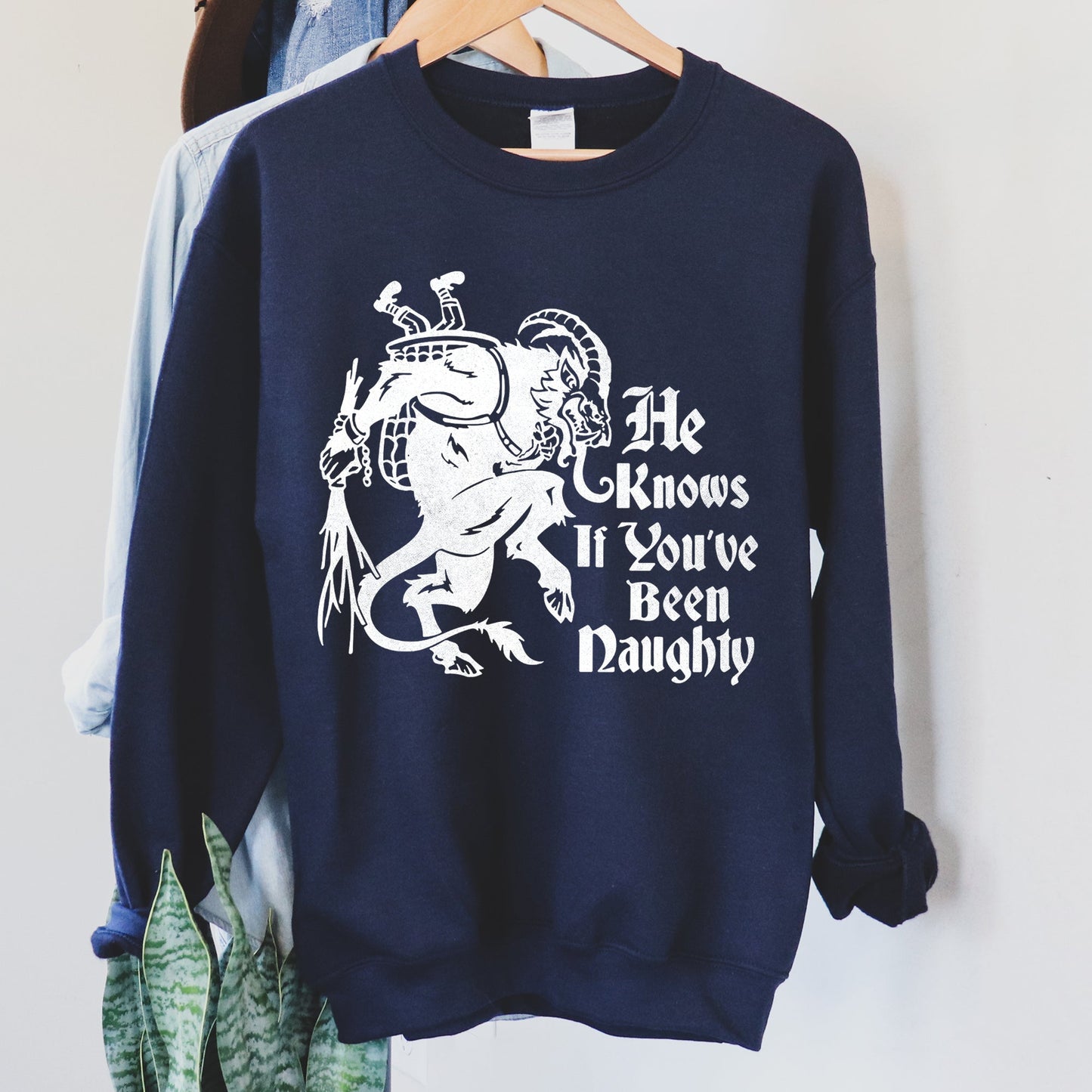 Krampus, Naughty, Santa Christmas Sweatshirt