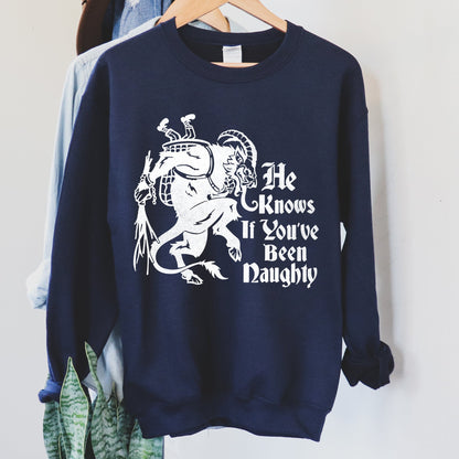 Krampus, Naughty, Santa Christmas Sweatshirt