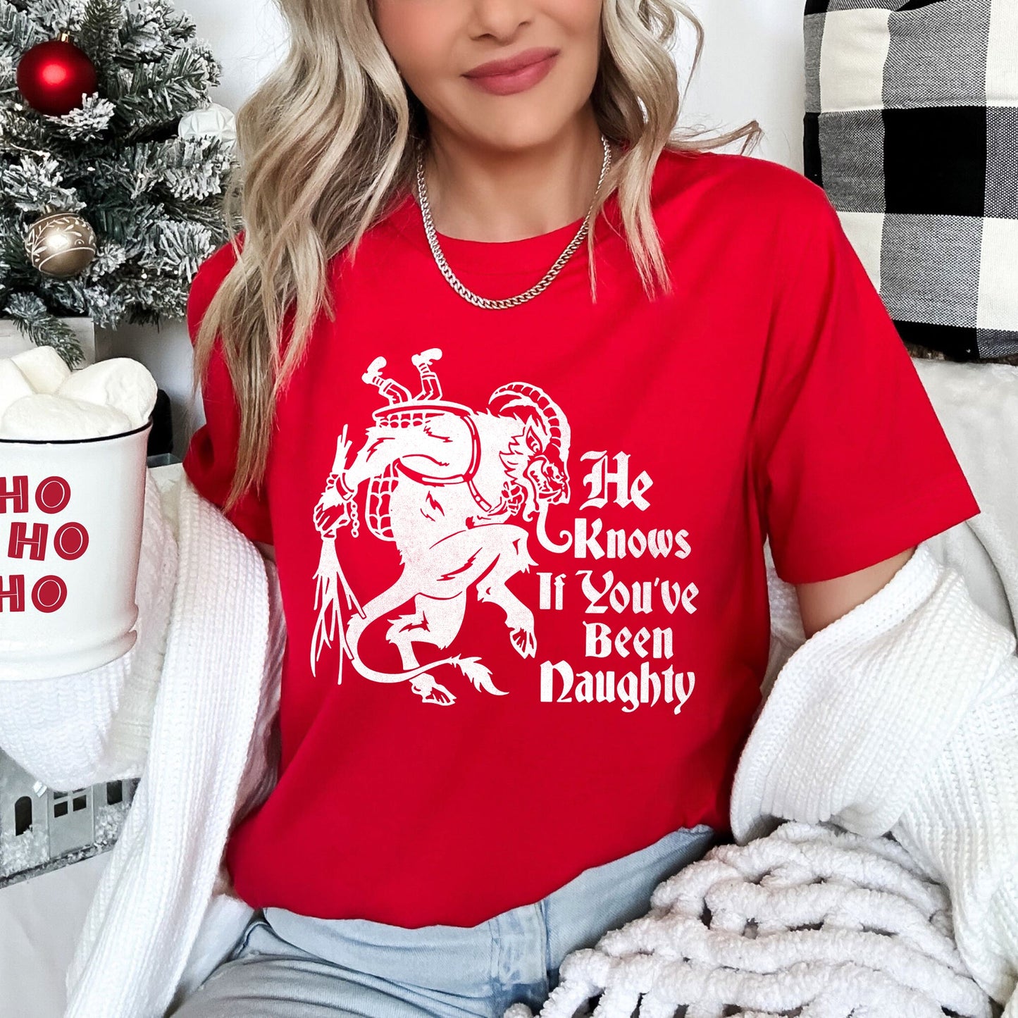 Krampus, Naughty, Santa, Christmas, Nice Super Soft Tshirt