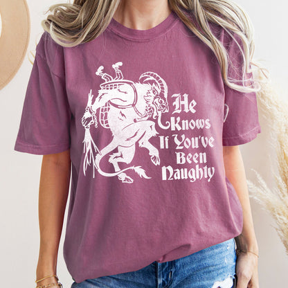 Krampus, Naughty, Santa, Christmas, Nice, Comfort Colors, Tshirt