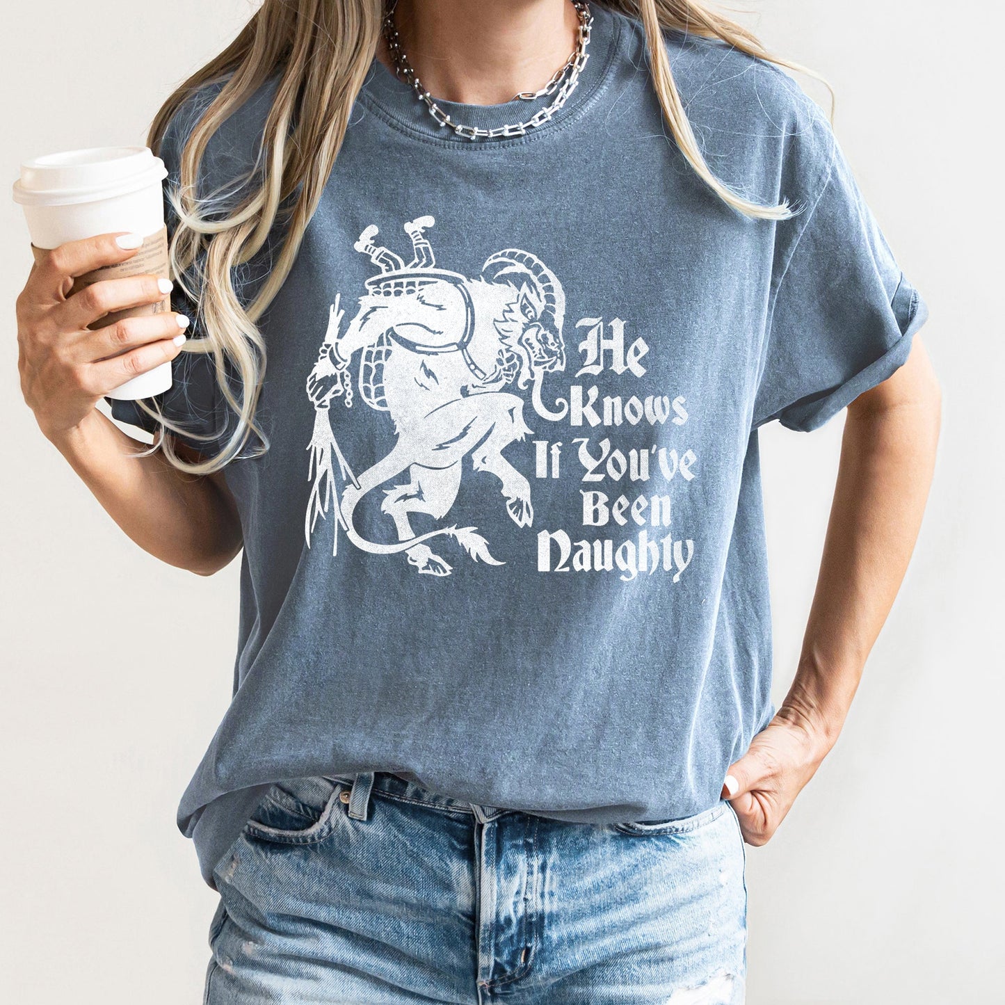 Krampus, Naughty, Santa, Christmas, Nice, Comfort Colors, Tshirt