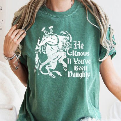 Krampus, Naughty, Santa, Christmas, Nice, Comfort Colors, Tshirt