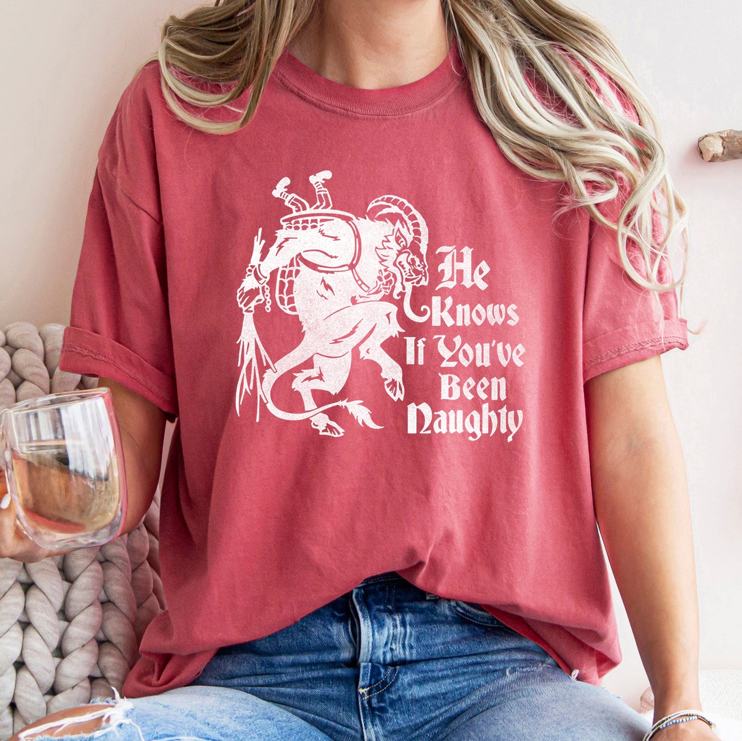 Krampus, Naughty, Santa, Christmas, Nice, Comfort Colors, Tshirt