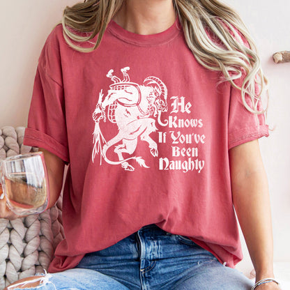 Krampus, Naughty, Santa, Christmas, Nice, Comfort Colors, Tshirt