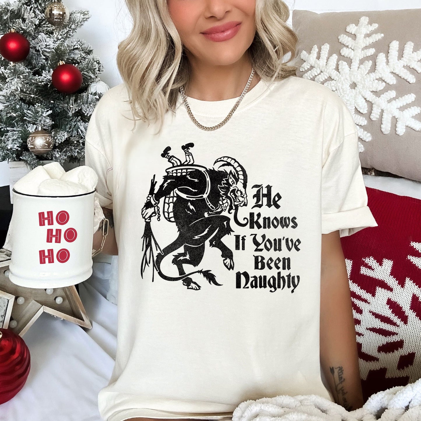 Krampus, Naughty, Santa, Christmas, Nice, Comfort Colors, Tshirt