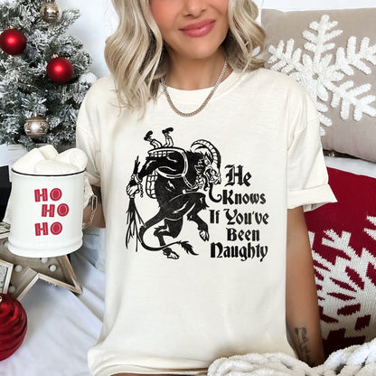 Krampus, Naughty, Santa, Christmas, Nice, Comfort Colors, Tshirt