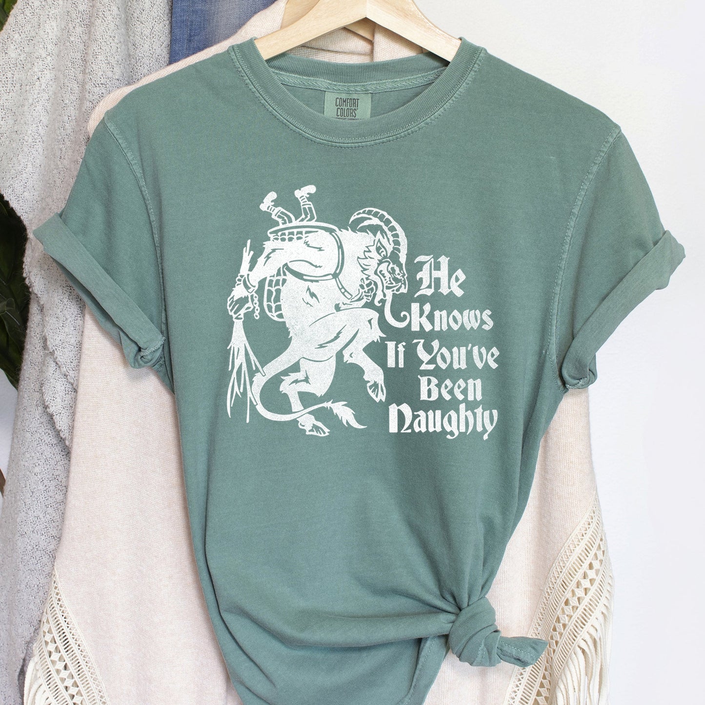 Krampus, Naughty, Santa, Christmas, Nice, Comfort Colors, Tshirt
