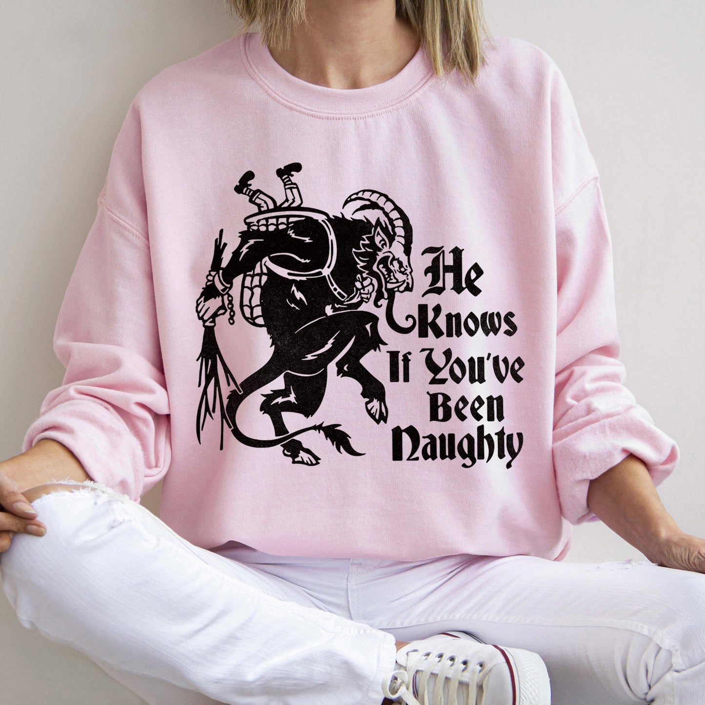 Krampus, Naughty, Santa, Christmas Sweatshirt