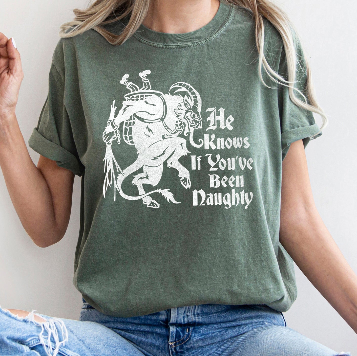 Krampus, Naughty, Santa, Christmas, Nice, Comfort Colors, Tshirt
