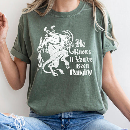Krampus, Naughty, Santa, Christmas, Nice, Comfort Colors, Tshirt