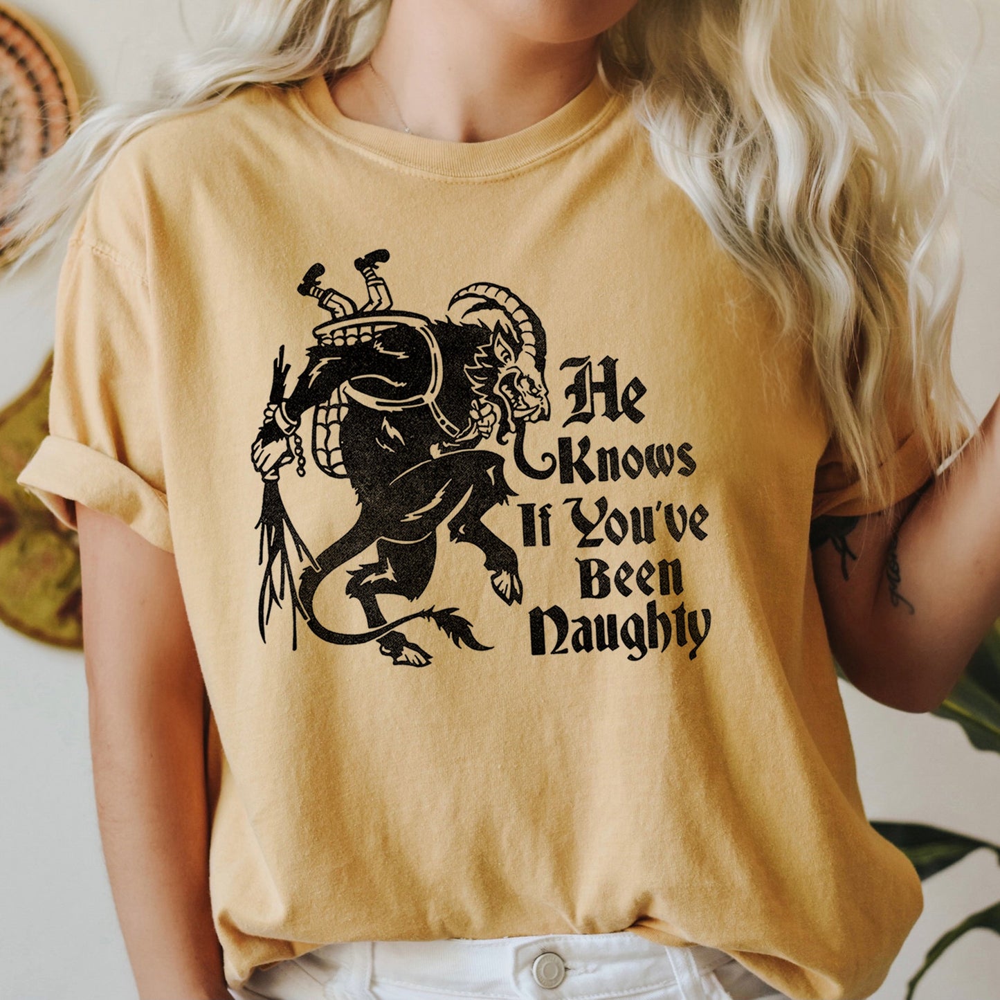 Krampus, Naughty, Santa, Christmas, Nice, Comfort Colors, Tshirt