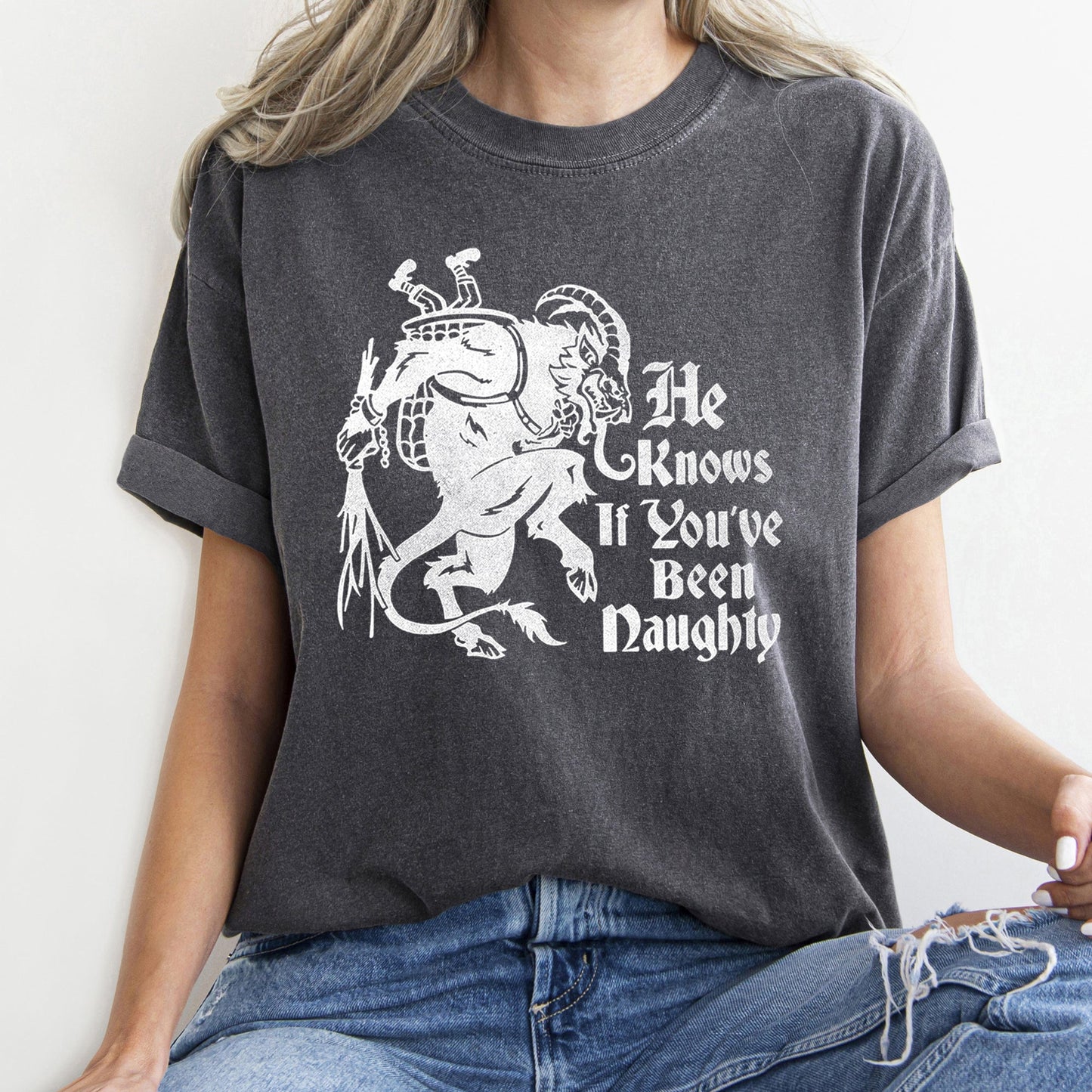 Krampus, Naughty, Santa, Christmas, Nice, Comfort Colors, Tshirt