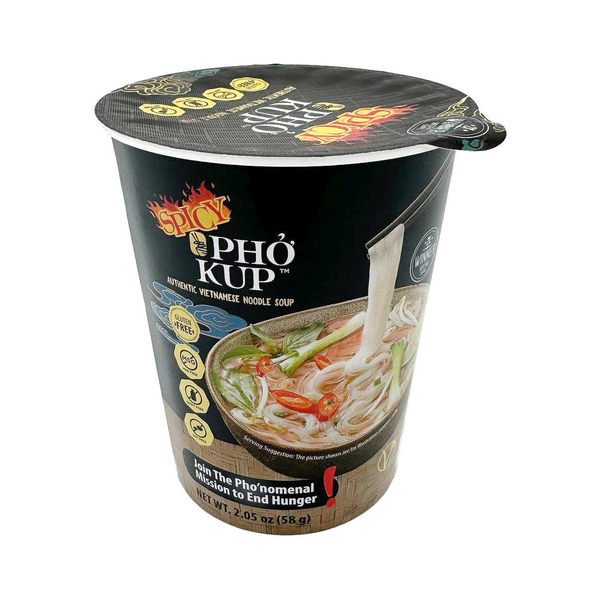 Pho Kup Instant Spicy Veggie Pho (Case of 10 Kups)