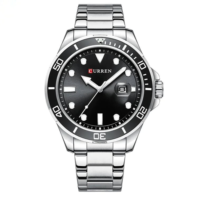 Men's large dial calendar watch