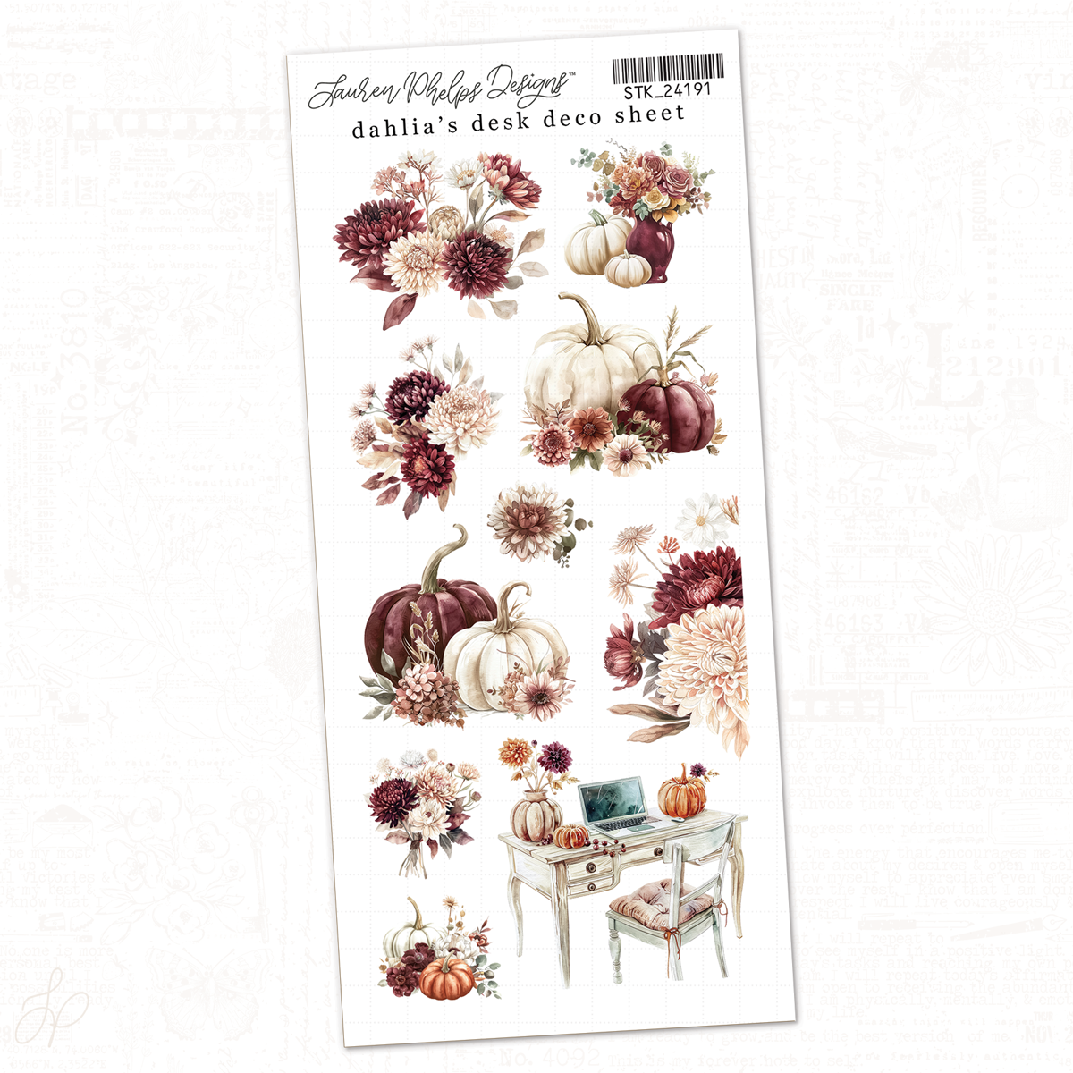 Dahlia's Desk Deco Sheet