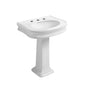 Isabella Collection Traditional Pedestal Sink with Integrated Oval Bowl, Seamless Rounded Decorative Trim, Rear Overflow and Hole Faucet Drill