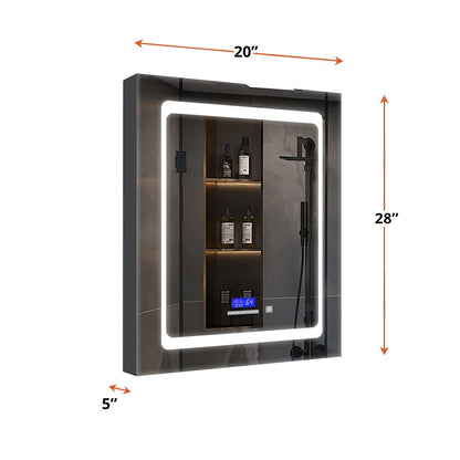 Bracciano 20 in. W x 28 in. H Surface-Mount LED Mirror Medicine Cabinet with Defogger