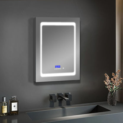 Bracciano 20 in. W x 28 in. H Surface-Mount LED Mirror Medicine Cabinet with Defogger