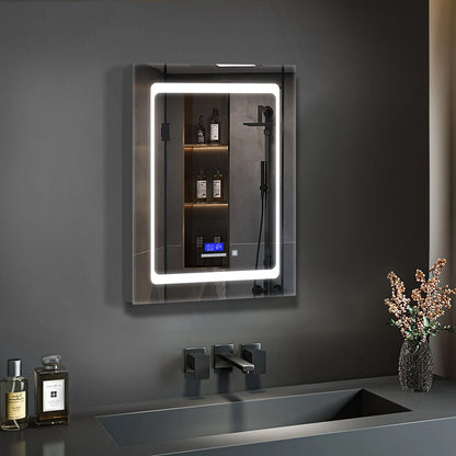 Bracciano 20 in. W x 32 in. H Surface-Mount LED Mirror Medicine Cabinet with Defogger