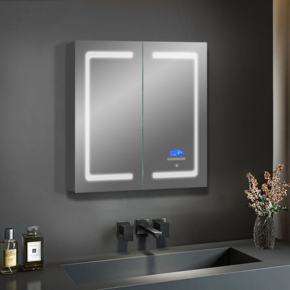 Bracciano 24 in. W x 28 in. H Surface-Mount LED Mirror Medicine Cabinet with Defogger