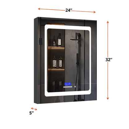 Bracciano 24 in. W x 32 in. H Surface-Mount LED Mirror Medicine Cabinet with Defogger