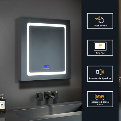 Bracciano 24 in. W x 32 in. H Surface-Mount LED Mirror Medicine Cabinet with Defogger