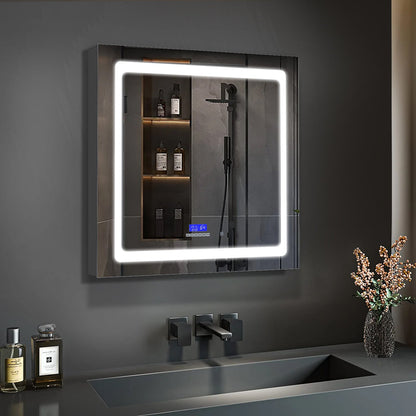 Bracciano 30 in. W x 32 in. H Surface-Mount LED Mirror Medicine Cabinet with Defogger