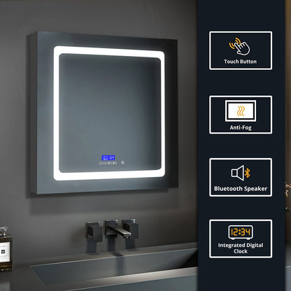 Bracciano 30 in. W x 32 in. H Surface-Mount LED Mirror Medicine Cabinet with Defogger