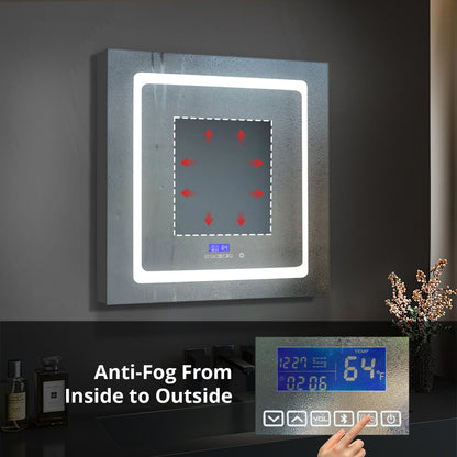 Bracciano 30 in. W x 32 in. H Surface-Mount LED Mirror Medicine Cabinet with Defogger