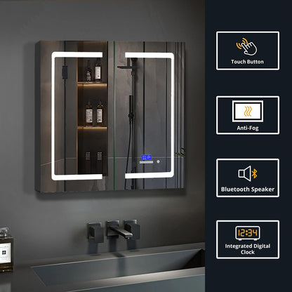 Bracciano 36 in. W x 28 in. H Surface-Mount LED Mirror Medicine Cabinet with Defogger