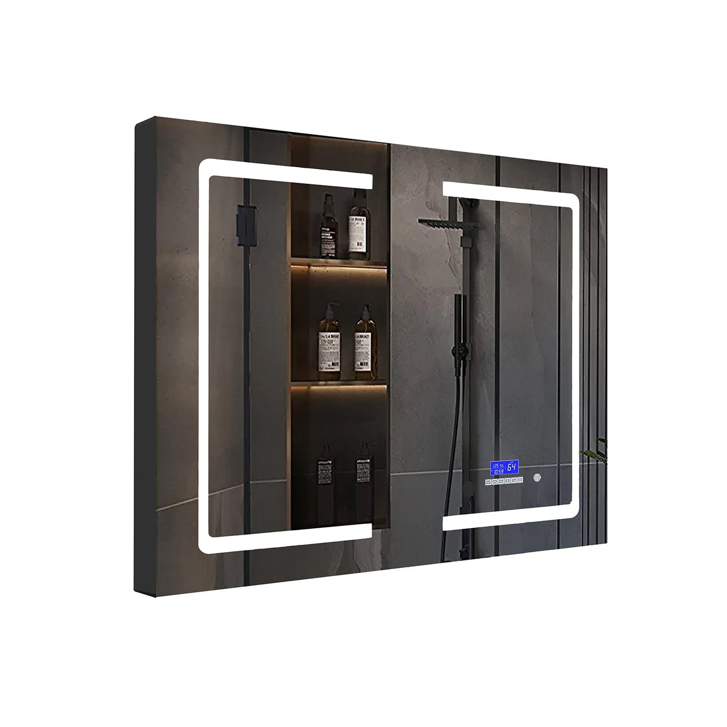 Bracciano 36 in. W x 28 in. H Surface-Mount LED Mirror Medicine Cabinet with Defogger