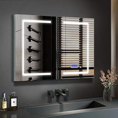 Bracciano 36 in. W x 32 in. H Surface-Mount LED Mirror Medicine Cabinet with Defogger