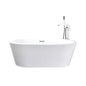 Lure 59 in White Freestanding Acrylic Flatbottom Soaking Bathtub