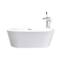 Lure 67 in White Freestanding Acrylic Flatbottom Soaking Bathtub
