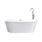 Lure 67 in White Freestanding Acrylic Flatbottom Soaking Bathtub