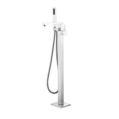 Lure 67 in White Freestanding Acrylic Flatbottom Soaking Bathtub
