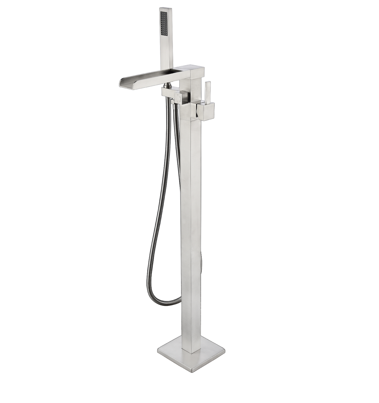 Lure 67 in White Freestanding Acrylic Flatbottom Soaking Bathtub