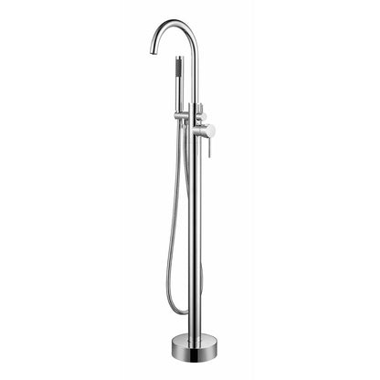 Melina 67 in White Freestanding Acrylic Flatbottom Soaking Bathtub