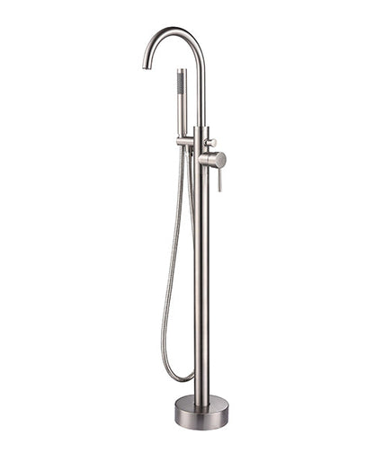 Melina 67 in White Freestanding Acrylic Flatbottom Soaking Bathtub