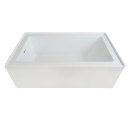 Lexora Provenza 60" x 30" Alcove Soaking Bathtub in White – Left or Right Drain (LBPV6030)